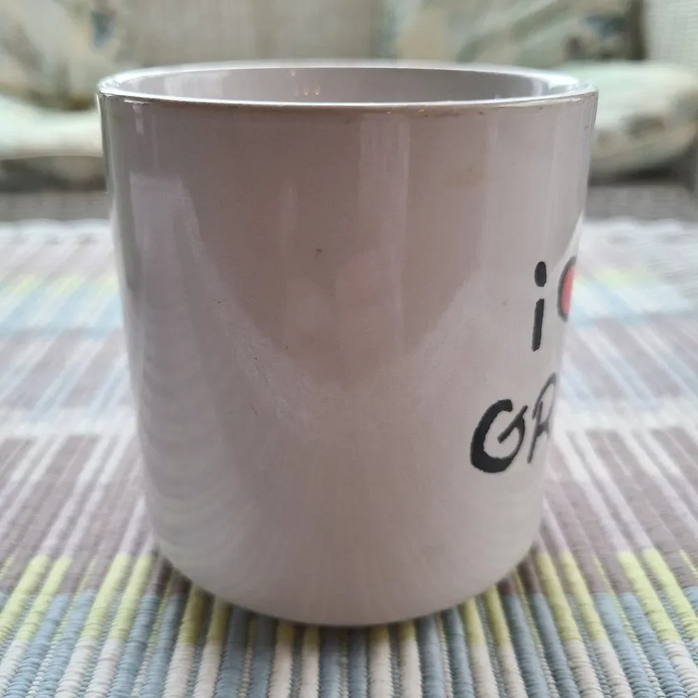 Vintage Russ Berrie I Heart My Grandpa Coffee Tea Mug Cup I Love My Grandpa Mug